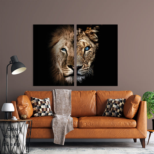 Tweeluik Kings Couple No2 – leeuw en leeuwin, luxe set