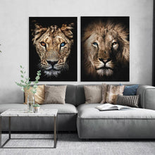 Afbeelding in Gallery-weergave laden, Schilderij-Kings Couple Portret (tweeluik)-PosterGuru
