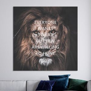 Schilderij-Lion Everyone Wants To Eat-PosterGuru