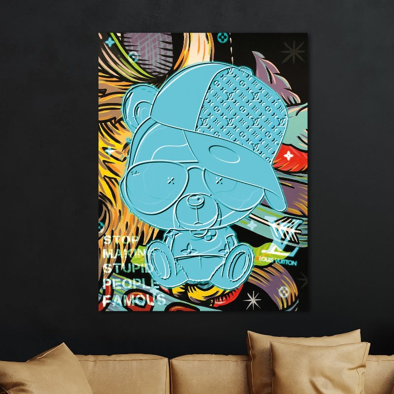 Schilderij Luxe Teddy No1 in 75 x 100 cm