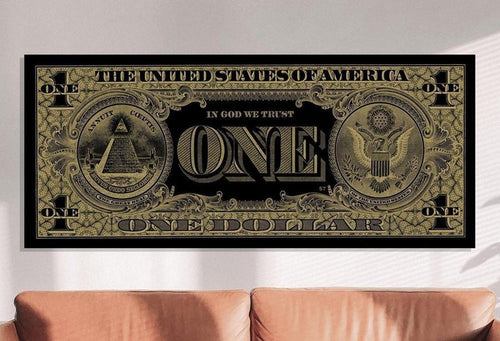 Schilderij-One Dollar Gold-PosterGuru