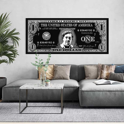Schilderij-One Dollar Pablo Escobar-PosterGuru