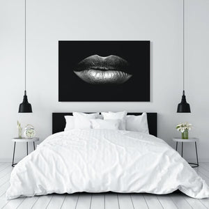Schilderij-Silver Lips-PosterGuru