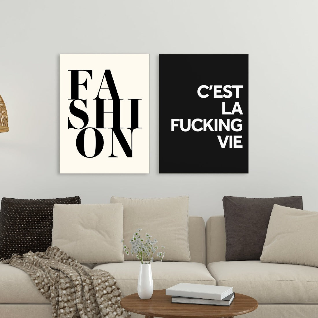 C'est la fucking vie, quote poster in donkere tinten