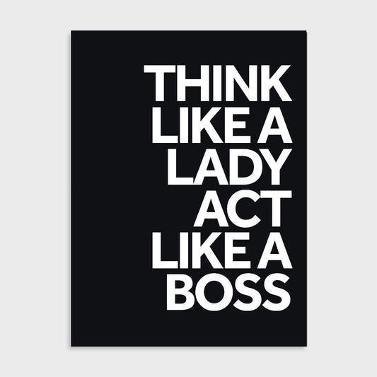 Tekstposter Think like a lady (Dark)