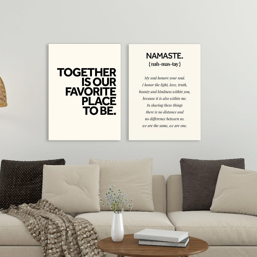 Together, mindset poster in beige tinten