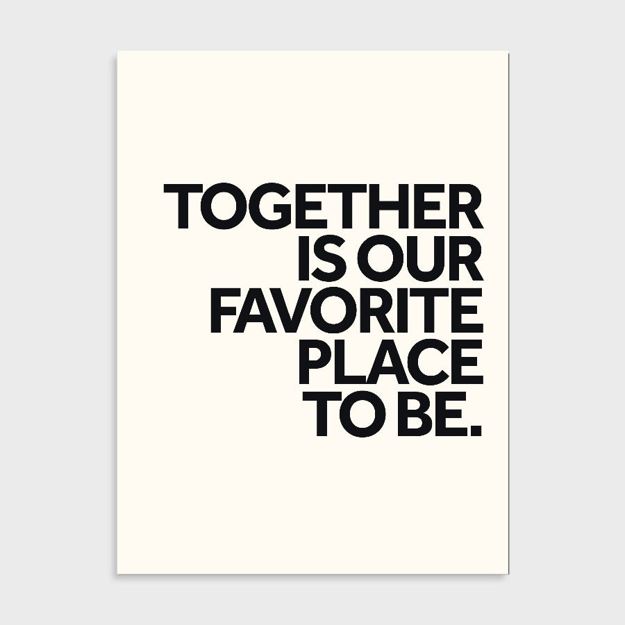 Tekstposter Together, minimalistische quote