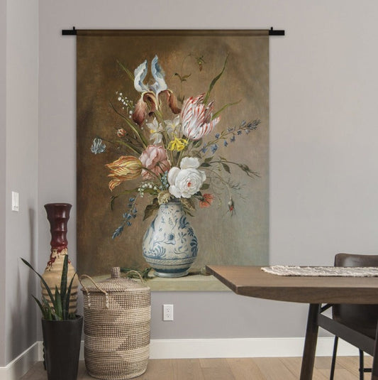 Wandkleed Stil Leven Vaas met Bloemen – Balthasar van der Ast, Oude Meesters